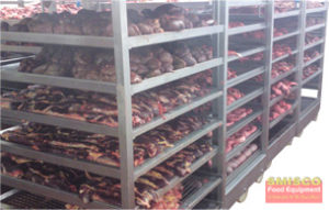 Red Offal Chilling Tray Racks